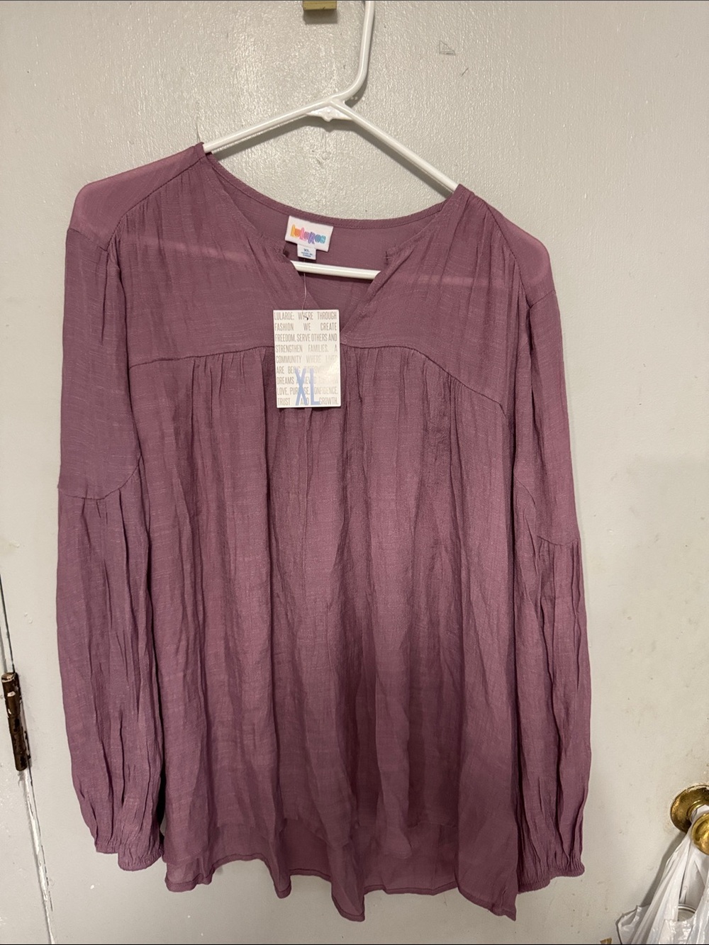 LuLaRoe Mauve Long-Sleeve Peasant Tunic